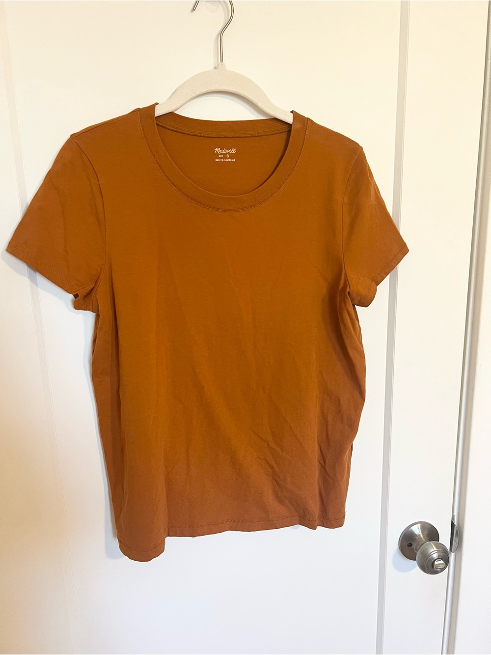 Madewell Short Sleeve Crewneck Tee - Rust Orange